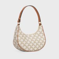 Celine Ava Bag in Triomphe Canvas White