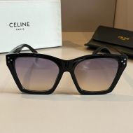 Celine Cat Eye Sunglasses in Acetate with Studs and Celine Signature Black