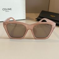 Celine Cat Eye Sunglasses in Acetate with Studs and Celine Signature Pink