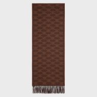 Celine Fringed Scarf in Monogram Cashmere Brown