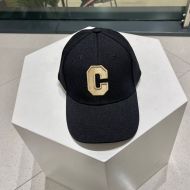 Celine Initial Baseball Cap in Canvas Black/Khaki