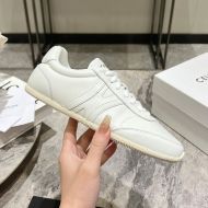 Celine Jogger Low Lace-Up Sneakers Women Calfskin White