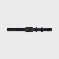 Celine Medium Cuir Triomphe Belt in Smooth Calfskin Black