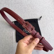 Celine Medium Cuir Triomphe Belt in Smooth Calfskin Burgundy