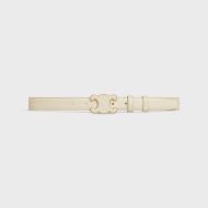 Celine Medium Cuir Triomphe Belt in Smooth Calfskin White