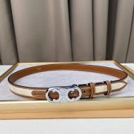 Celine Medium Framed Triomphe Belt in Calfskin Fabric with Triomphe Allover Print Brown/Silver