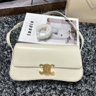 Celine Medium Lola Bag in Shiny Calfskin White