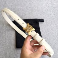 Celine Medium Triomphe Belt in Natural Calfskin White