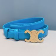 Celine Medium Triomphe Belt in Smooth Calfskin Blue