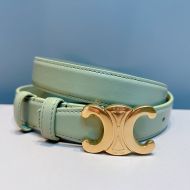 Celine Medium Triomphe Belt in Smooth Calfskin Green