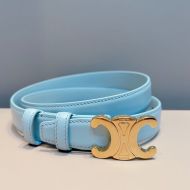 Celine Medium Triomphe Belt in Smooth Calfskin Sky Blue