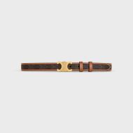 Celine Medium Triomphe Belt in Triomphe Canvas and Calfskin Brown