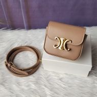 Celine Mini Claude Crossbody Bag in Shiny Calfskin Apricot