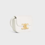 Celine Mini Claude Crossbody Bag in Shiny Calfskin White