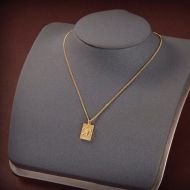 Celine Separables Triomphe Interlocked Pendant Necklace in Brass Gold