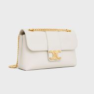 Celine Teen Victoire Bag in Grained Calfskin White