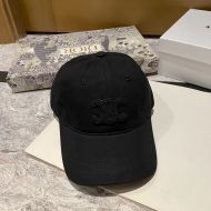 Celine Triomphe Baseball Cap in Cotton Black