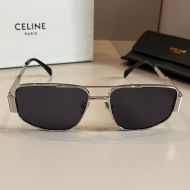 Celine Triomphe Cat Eye Sunglasses in Metal and Acetate Silver