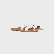 Celine Triomphe Slides Women Calfskin White