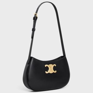 Celine Medium Tilly Bag in Shiny Calfskin Black