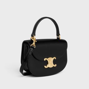 Celine Mini Besace Clea Bag in Shiny Calfskin Black