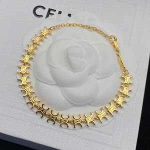 Celine Multi Triomphe Bracelet in Brass with Gold Finish Gold