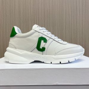 Celine Runner CR-02 Low Lace-Up Sneakers Unisex Calfskin White/Green