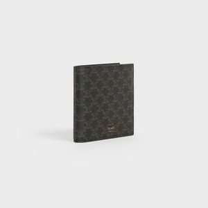 Celine Bi-Fold Wallet in Triomphe Canvas Brown