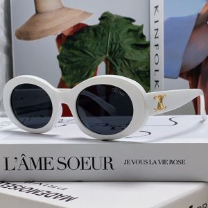 Celine CL40194 Triomphe Oval Sunglasses in Acetate White