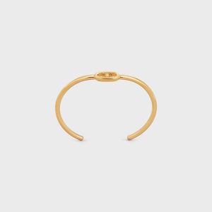 Celine Maillon Triomphe Thin Cuff Bracelet in Brass with Gold Finish Gold