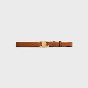 Celine Medium Triomphe Belt in Smooth Calfskin Brown