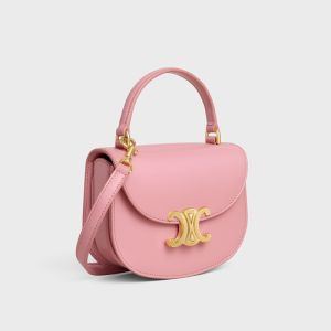 Celine Mini Besace Clea Bag in Shiny Calfskin Pink