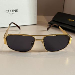 Celine Triomphe Cat Eye Sunglasses in Metal and Acetate Gold/Black