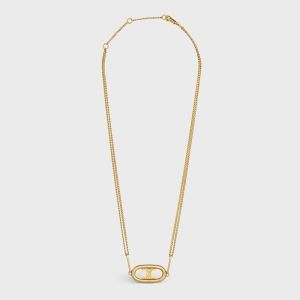 Celine Triomphe Necklace in Gold Brass Gold