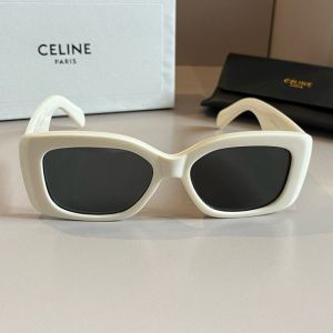 Celine Triomphe Rectangular Sunglasses in Acetate Beige