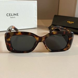 Celine Triomphe Rectangular Sunglasses in Acetate Tortoise