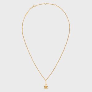 Celine Triomphe Solitaire Necklace in Brass with Gold Finish Gold