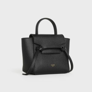 Celine Pico Belt Bag in Grained Calfskin Black