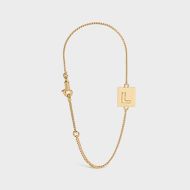 Celine Alphabet Bracelet with Letter L in Brass with Gold Finish Gold