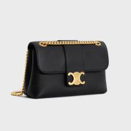 Celine Teen Victoire Bag in Grained Calfskin Black/Gold