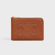 Celine Coin Card Pouch in Smooth Calfskin with Cuir Triomphe Brown