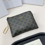 Celine Coin Card Pouch in Triomphe Canvas Black