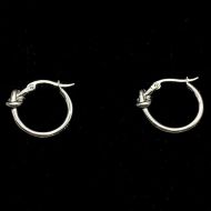 Celine Small Knot Hoop Earrings in Brass Silver