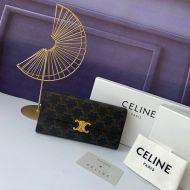 Celine Large Bifold Wallet Triomphe in Triomphe Canvas Brown