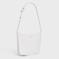Celine Medium Croque Bag in Shiny Calfskin White