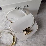 Celine Mini Besace Clea Bag in Shiny Calfskin White