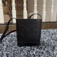 Celine Mini Bucket Bag in Smooth Calfskin with Cuir Triomphe Black