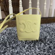 Celine Mini Bucket Bag in Smooth Calfskin with Cuir Triomphe Yellow