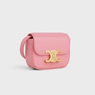Celine Mini Claude Crossbody Bag in Shiny Calfskin Pink