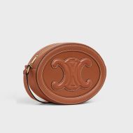 Celine Small Oval Bag in Smooth Calfskin with Cuir Triomphe Brown